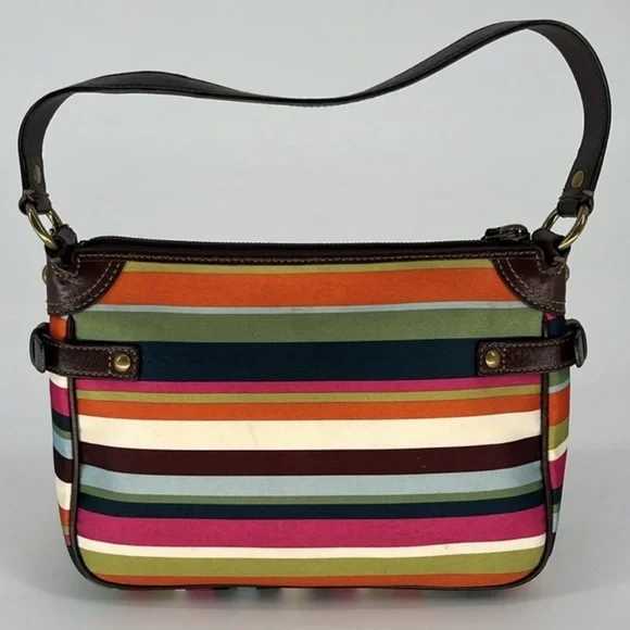 Coach Legacy Stripe Satin and Leather Bag 41852 - Picture 2 of 10